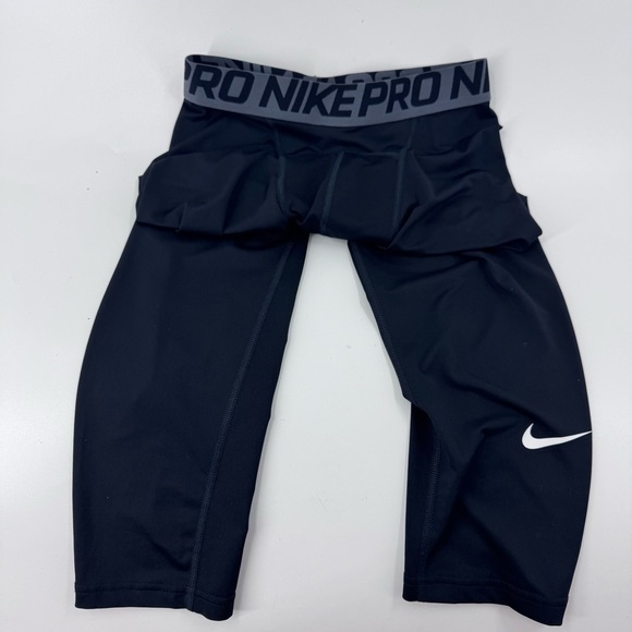 Nike Compression Pants Black and White with Elastic Waistband - Picture 1 of 8